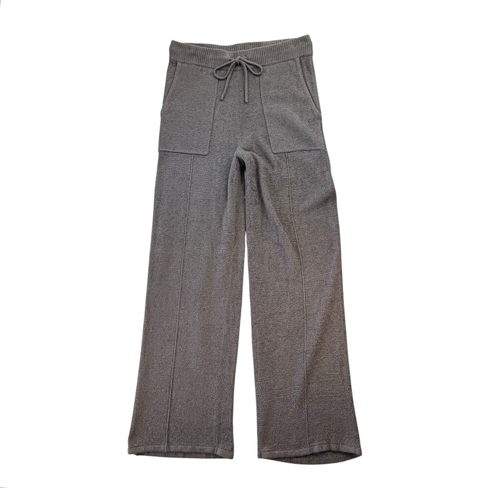 Barefoot Dreams CozyChic Lite Charcoal Gray Patch Pocket Long Lounge Soft Pants